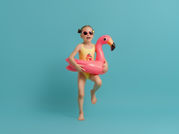 Happy child wearing swimsuit