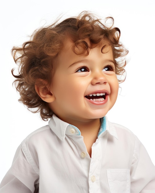 Happy child in white shirt