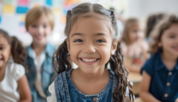 Happy children in classroom