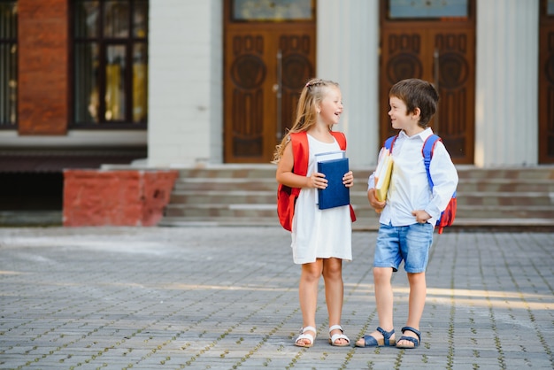 Happy children going back to school