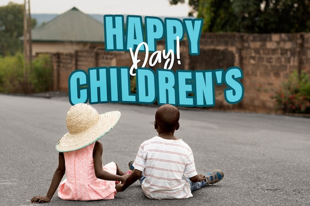 Photo happy children's day collage