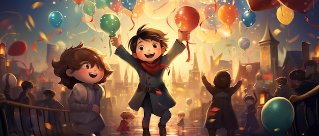 happy china new year celebration with character