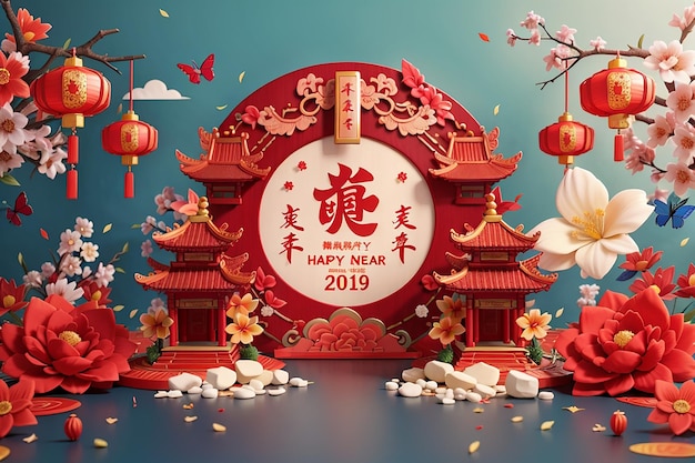 중국 신년 축하 배경
