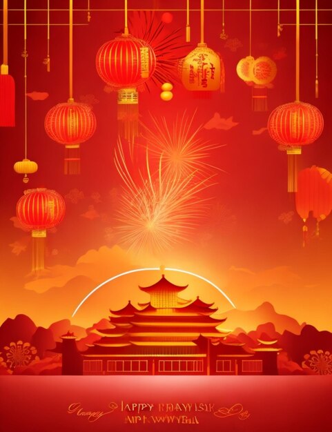 행복한 중국 신년 배경