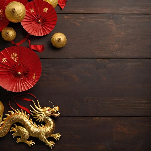 Photo happy chinese new year greetings with dragon