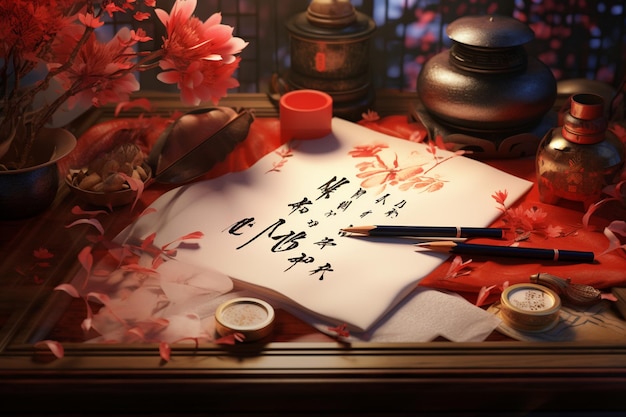Happy Chinese New Year Online DIY Calligraphy Cl v 00292 03