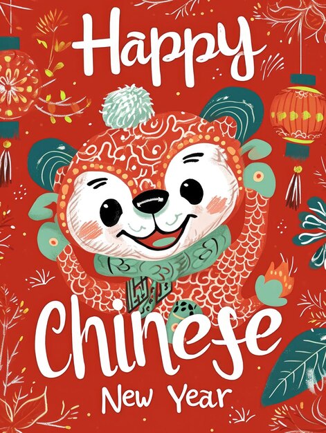 Photo happy chinese new year poster for celebration