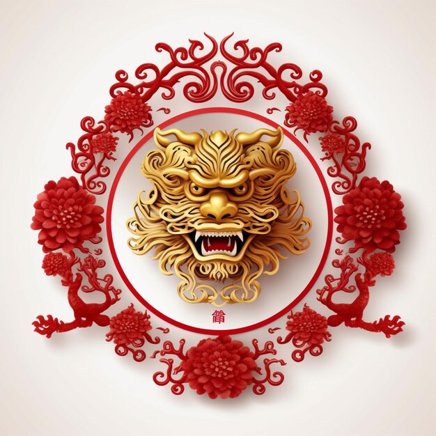 Photo happy chinese new year with white background high