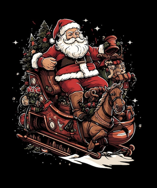ハッピー・クリスマス・サンタ・Tシャツ デザイン バックグラウンド