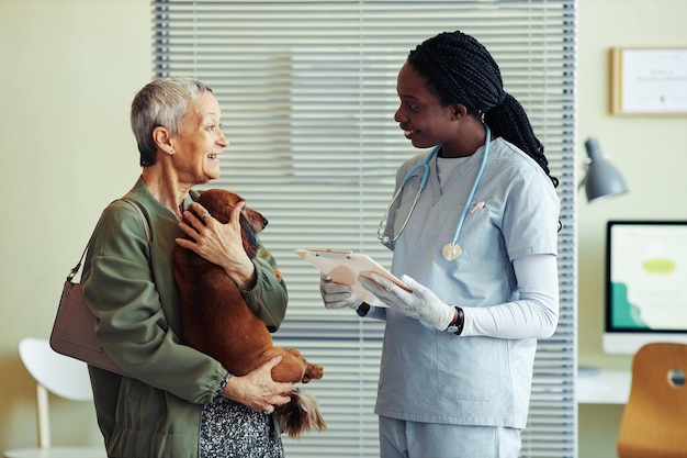 Happy Client in Vet Clinic