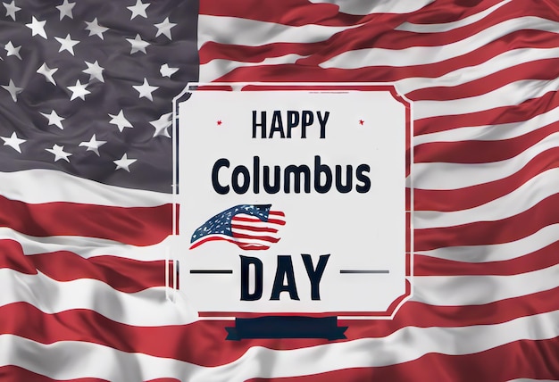 Happy columbus day banner patriotic background