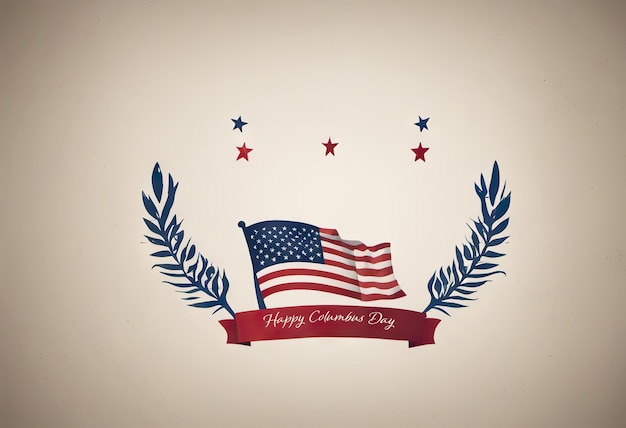 Happy columbus day banner patriotic background