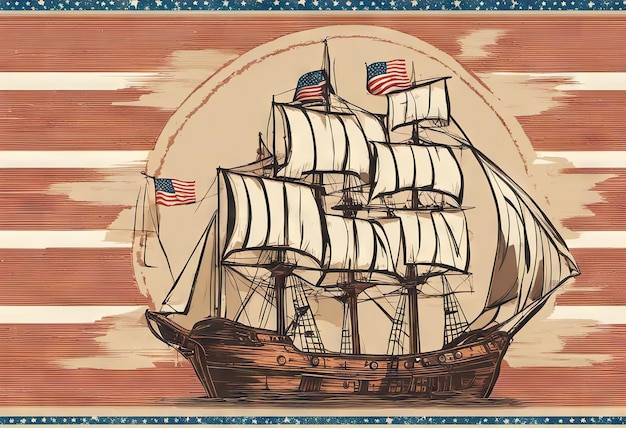 Счастливый день Колумба баннер патриотический фон