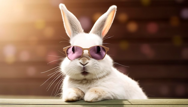 Happy cool rabbit funny Generative Ai