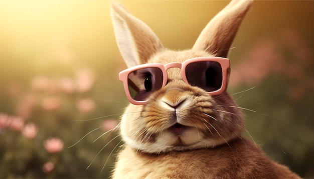 Happy cool rabbit funny Generative Ai