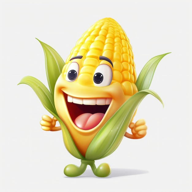 Happy Corn cartoon mascotte