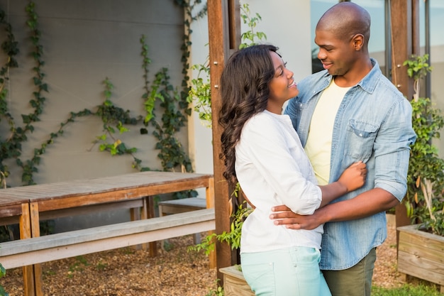 Happy couple after buying new house 