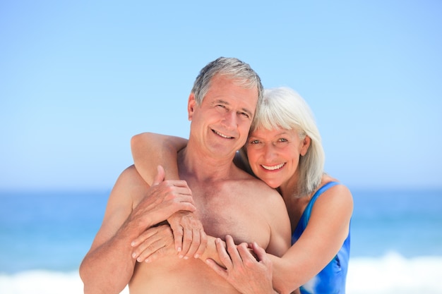 Happy couple on the beach