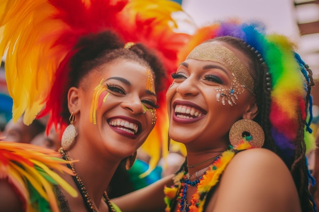 Happy Couple Celebrating at LGBTQ Gay Pride Parade in Sao Paulo Pride Month in Brazil