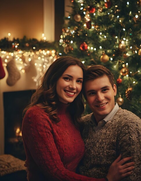 Happy couple at christmas