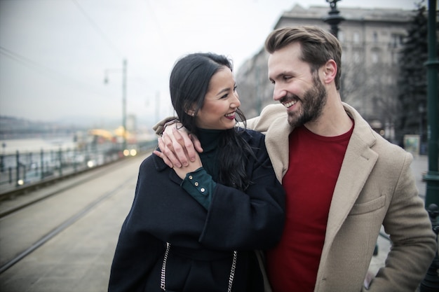 Happy couple enjoying each other's company