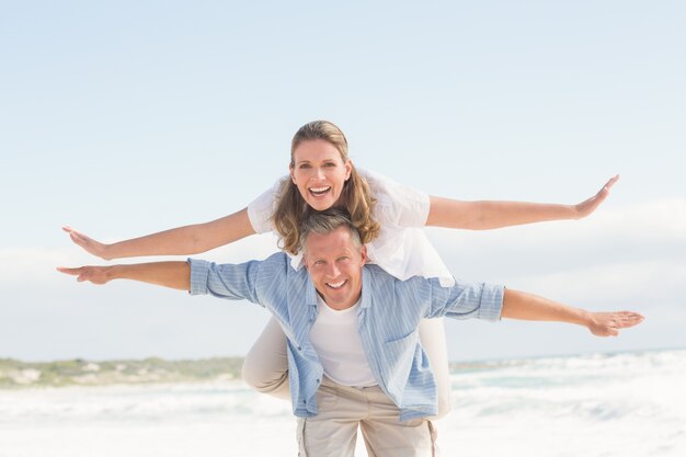 Happy couple having fun together