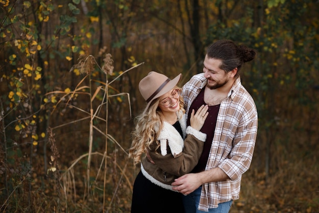 happy couple in love going on a walk