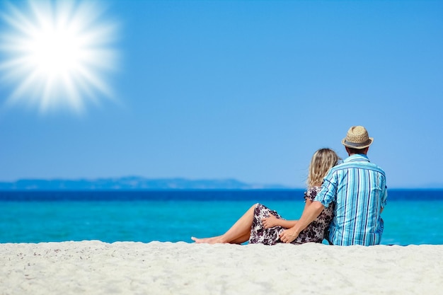 A Happy couple on vacation at the sea at the weekend