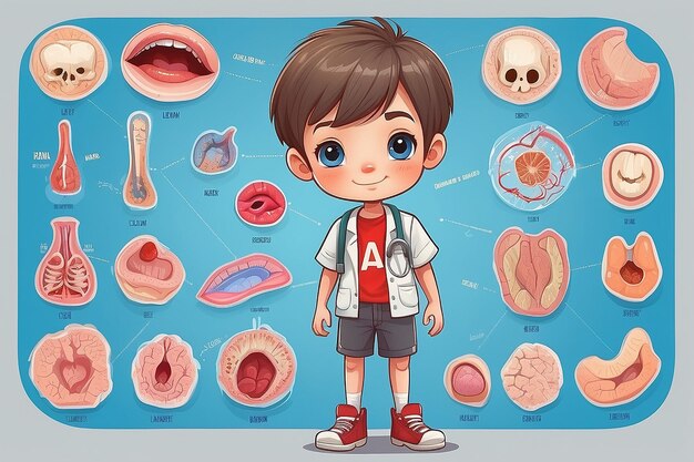 Photo happy cute kid boy body part anatomy