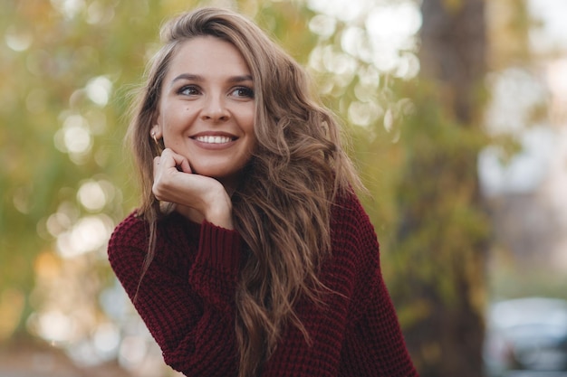 happy cute woman portrait outdoor