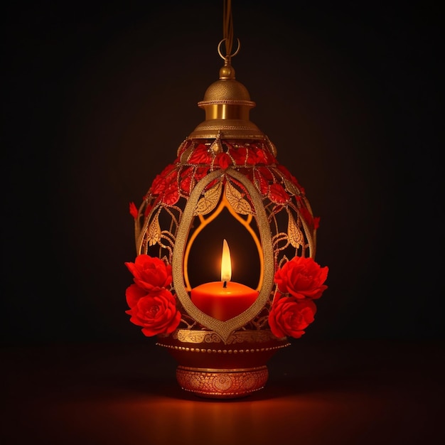 Happy Deepavali of candlelight or oil lamp