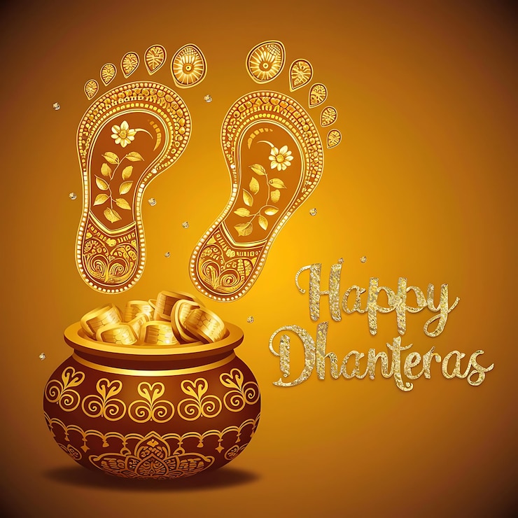 Photo happy dhanteras background flat illustration
