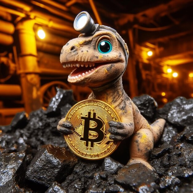 happy dirty funny coal mine smile bitcoin mine face character dino