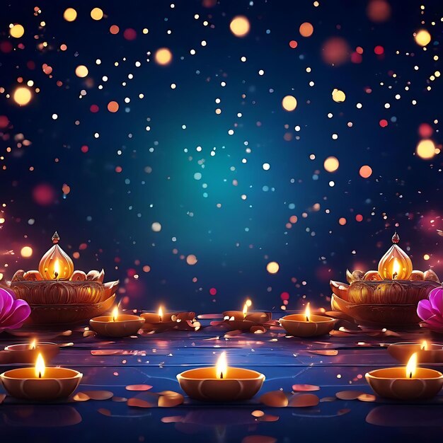 Photo happy diwali background copy space