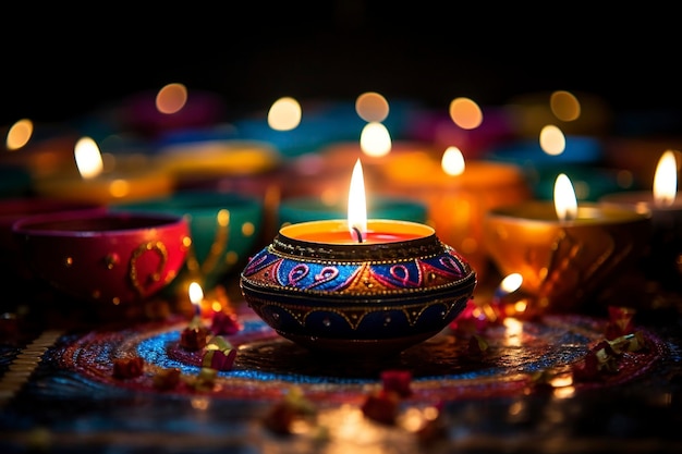 Happy diwali background and copy space