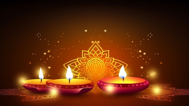 Happy Diwali Background Illustration AI GenerativexA