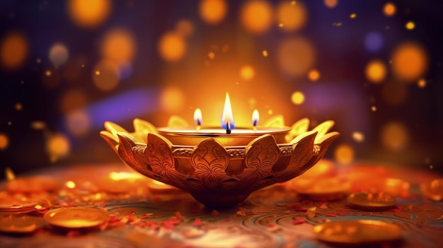 Happy Diwali background Illustration AI GenerativexA