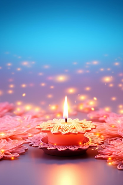 Happy diwali background and light candles