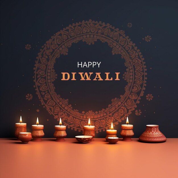 Happy diwali banner with diya diwali celebration Festival background Diwali greeting card