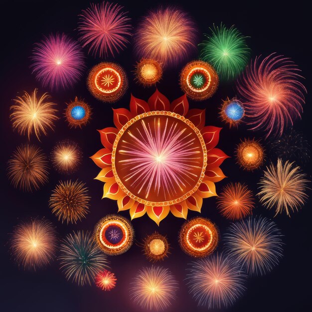 Photo happy diwali celebration background banner design decorated with oil lamps best diwali background