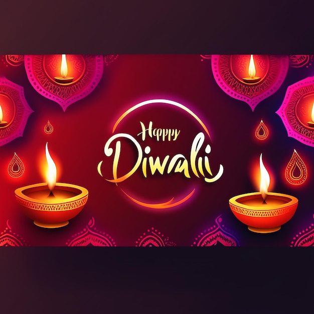 Photo happy diwali celebration is the colorful background of festival of lights generated