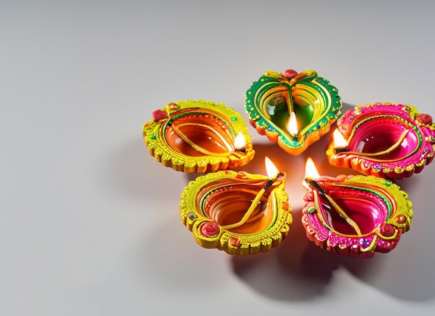 happy diwali clay diya lamps it during dipavali hindu festival of lights celebratio