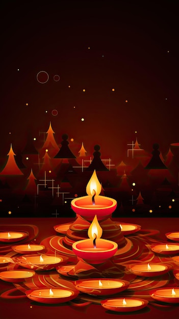 Happy diwali dark decorative holiday banner