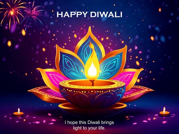 Happy diwali decorative diya festival