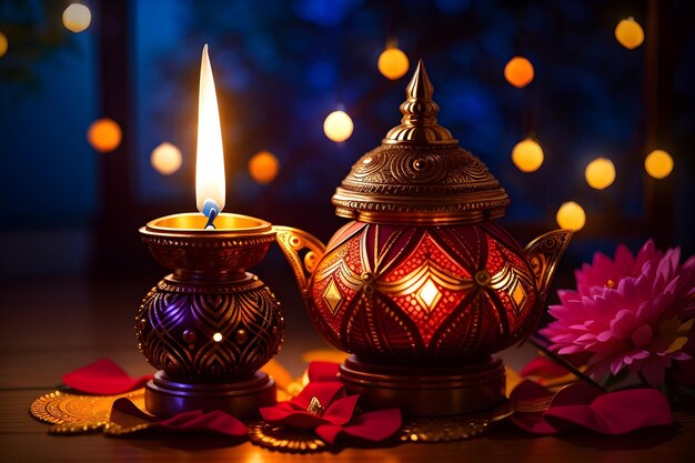 Happy diwali deepavali festible lamp happy box candle decoration