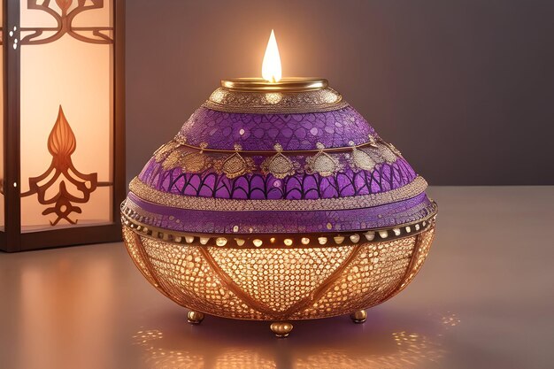 Photo happy diwali deepavali festible lamp happy box candle decoration