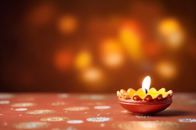 Happy diwali or deepavali traditional indian festival with clay diya oil lamp Indian hindu festival