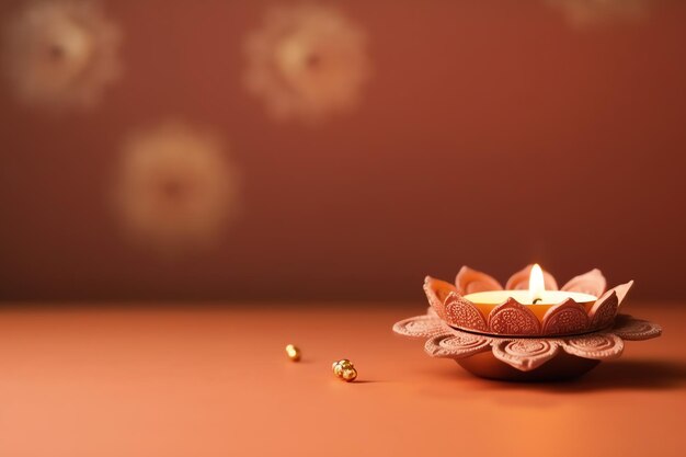 Foto happy diwali o deepavali festival indiano tradizionale con lampada a olio di argilla diya festival indù indiano