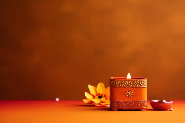 Happy diwali or deepavali traditional indian festival with clay diya oil lamp Indian hindu festival