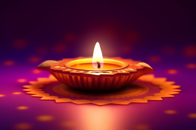 Happy diwali or deepavali traditional indian festival with clay diya oil lamp Indian hindu festival